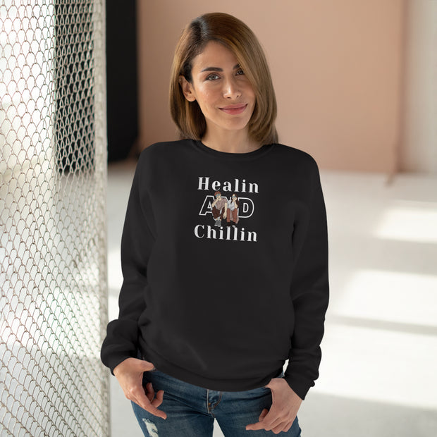 Healin and chillin Unisex Crew Neck Sweatshirt (EU)
