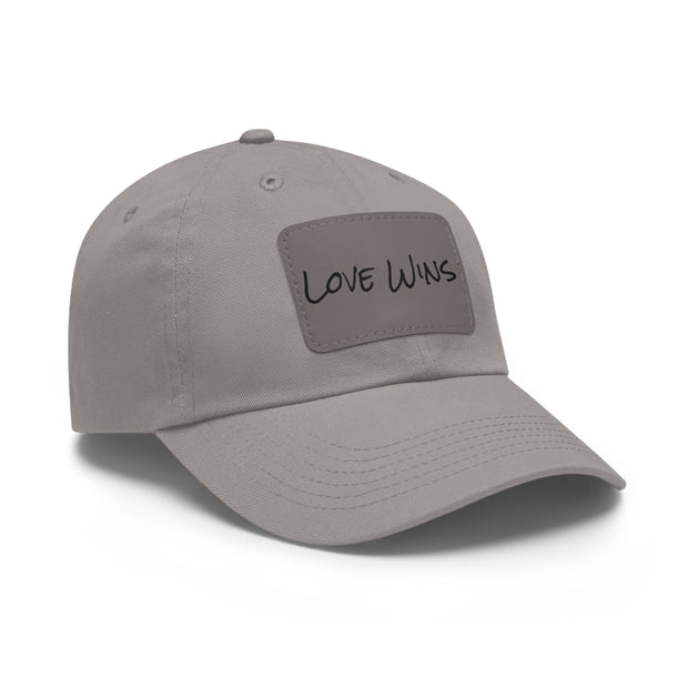 Love Wins Dad Hat with Leather Patch (Rectangle)