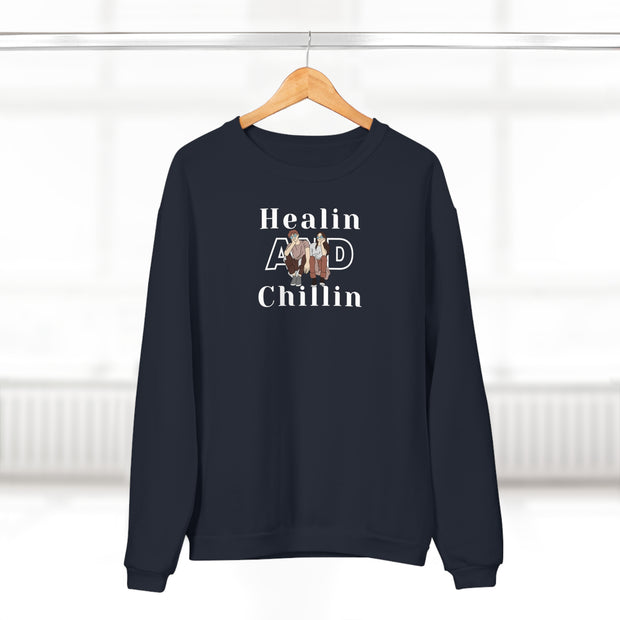 Healin and chillin Unisex Crew Neck Sweatshirt (EU)