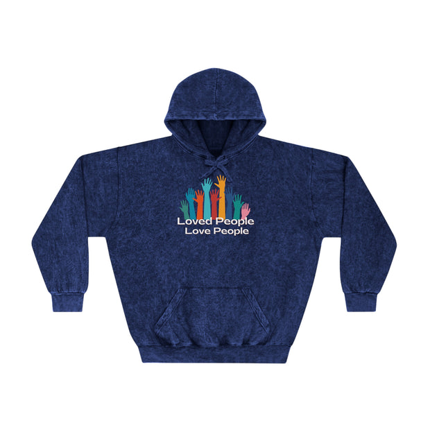 Loved people love people Unisex Mineral Wash Hoodie
