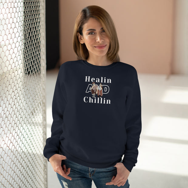 Healin and chillin Unisex Crew Neck Sweatshirt (EU)