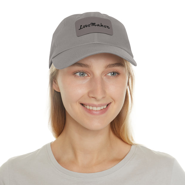 LoveMaker Dad Hat with Leather Patch (Rectangle)