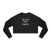 Me & God Always in Alignment Women's Cropped Sweatshirt