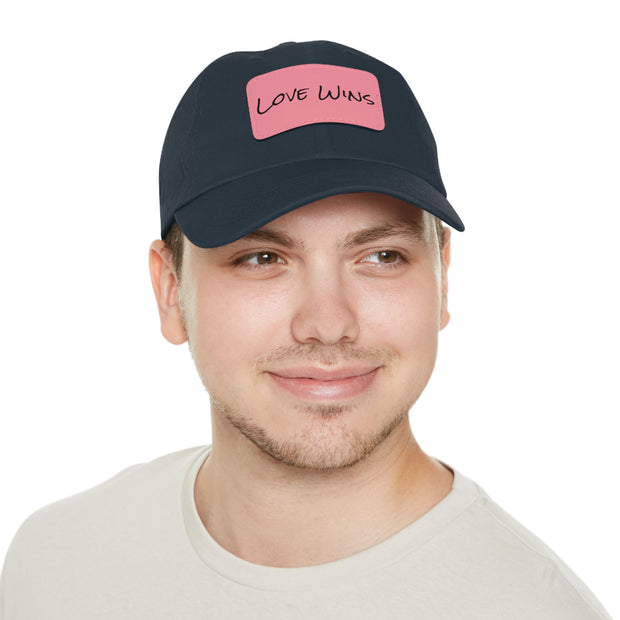Love Wins Dad Hat with Leather Patch (Rectangle)