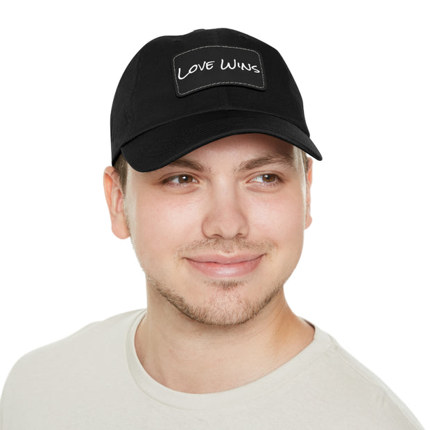 Love Wins Dad Hat with Leather Patch (Rectangle)