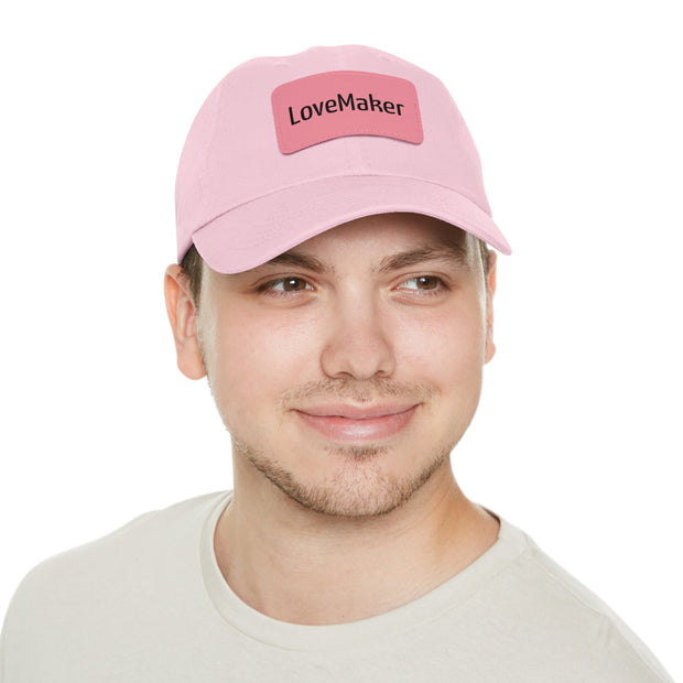 LoveMaker Dad Hat with Leather Patch (Rectangle)