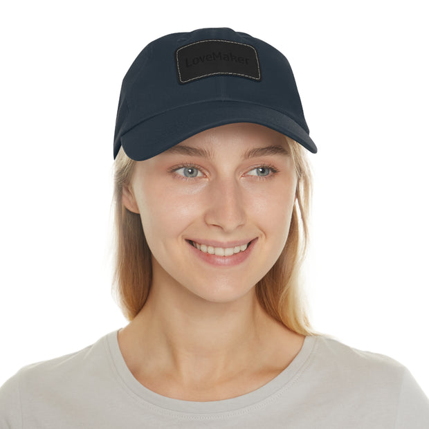 LoveMaker Dad Hat with Leather Patch (Rectangle)