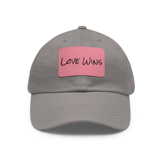 Love Wins Dad Hat with Leather Patch (Rectangle)