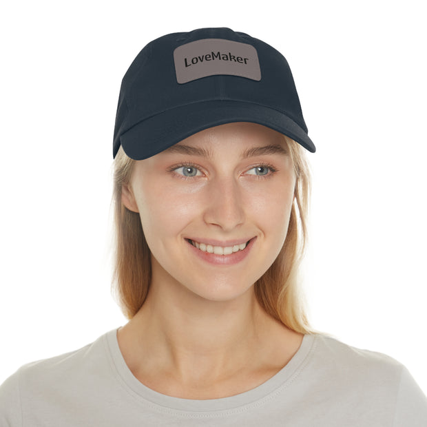 LoveMaker Dad Hat with Leather Patch (Rectangle)