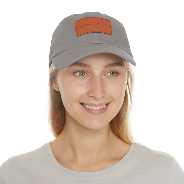 My Presence Dad Hat with Leather Patch (Rectangle)