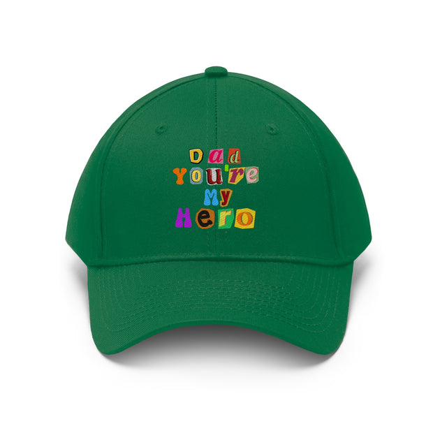 Dad You're My Hero Unisex Twill Hat