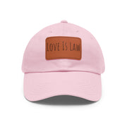 Love Is Law Dad Hat with Leather Patch (Rectangle)