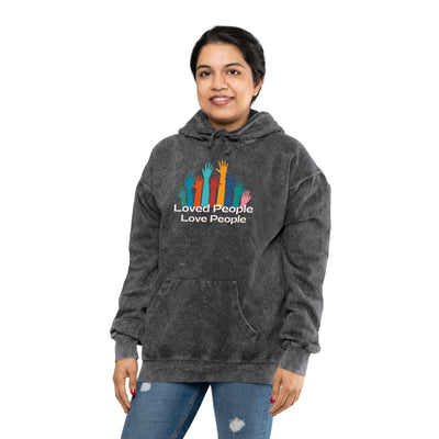 Loved people love people Unisex Mineral Wash Hoodie