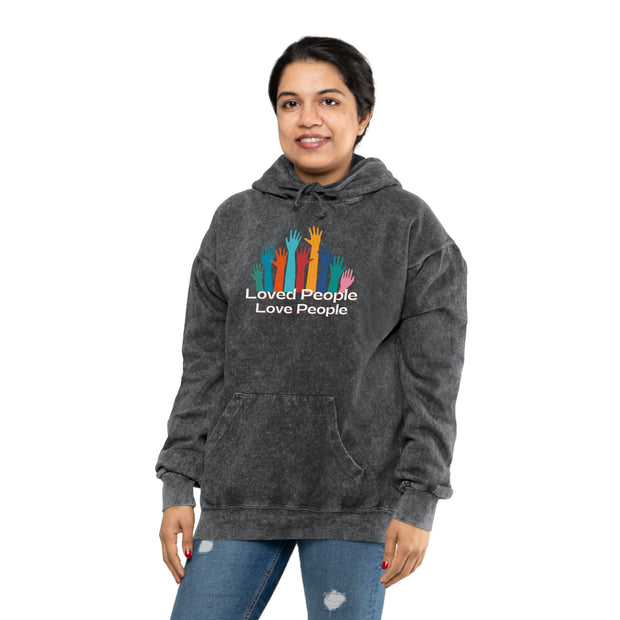 Loved people love people Unisex Mineral Wash Hoodie