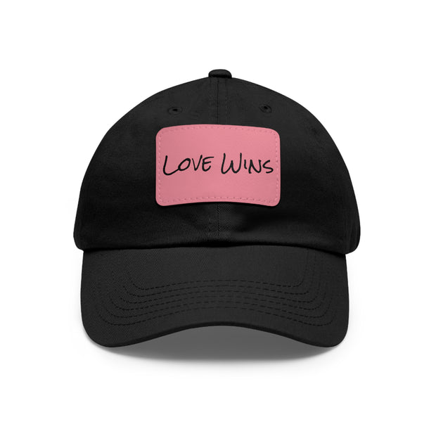 Love Wins Dad Hat with Leather Patch (Rectangle)