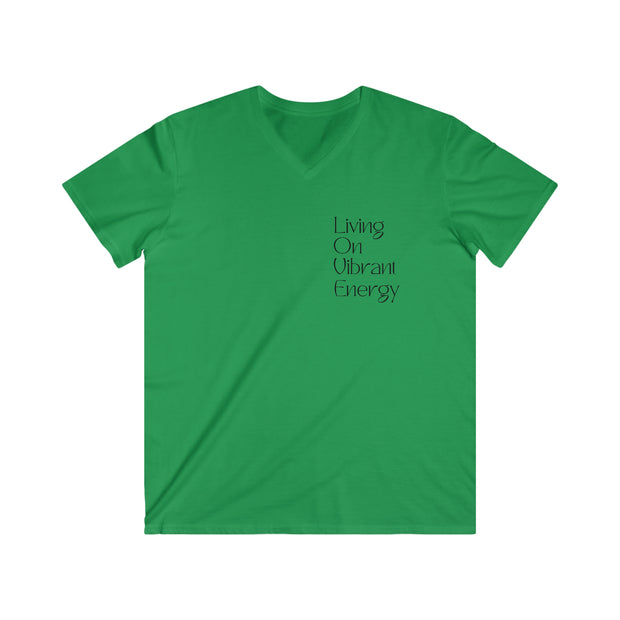 Living On Vibrant Energy Men's Fitted V-Neck Short Sleeve Tee
