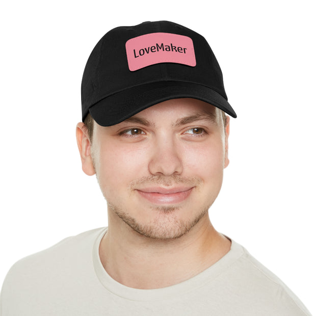 LoveMaker Dad Hat with Leather Patch (Rectangle)