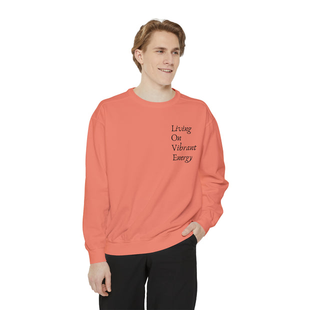 Living On Vibrant Energy Unisex Garment-Dyed Sweatshirt