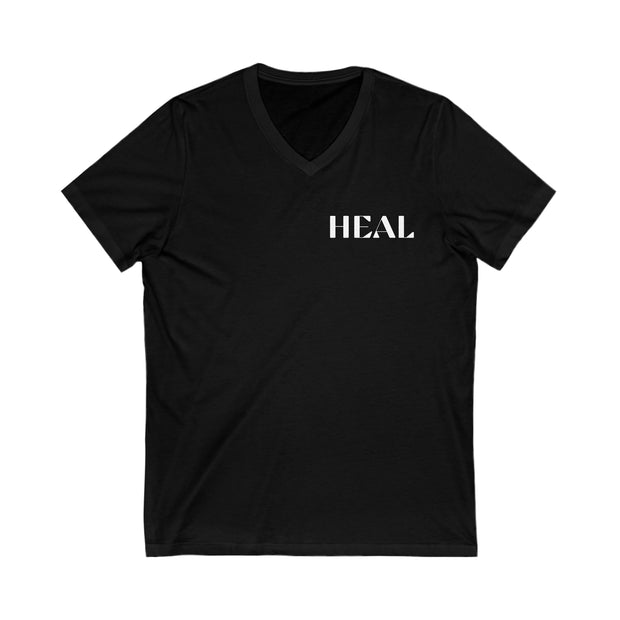 Heal Unisex Jersey Short Sleeve V-Neck Tee