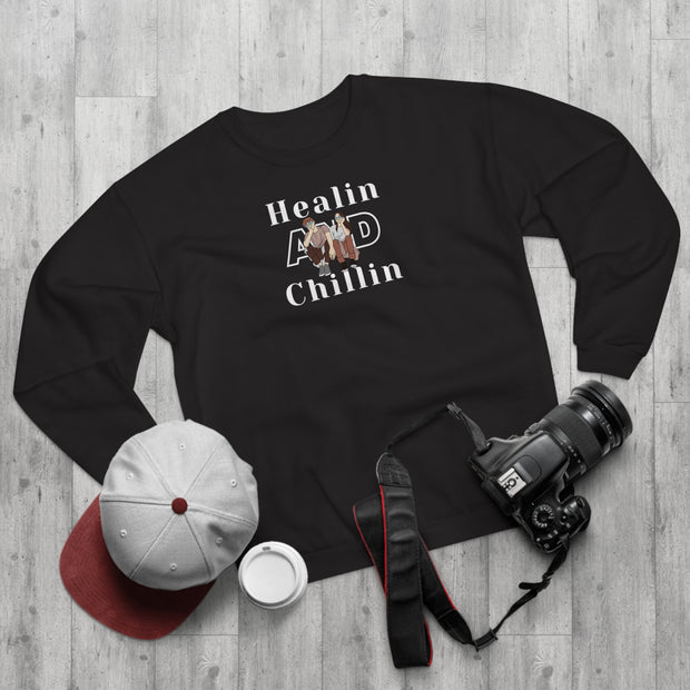 Healin and chillin Unisex Crew Neck Sweatshirt (EU)