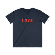 Love Men's Fitted V-Neck Short Sleeve Tee
