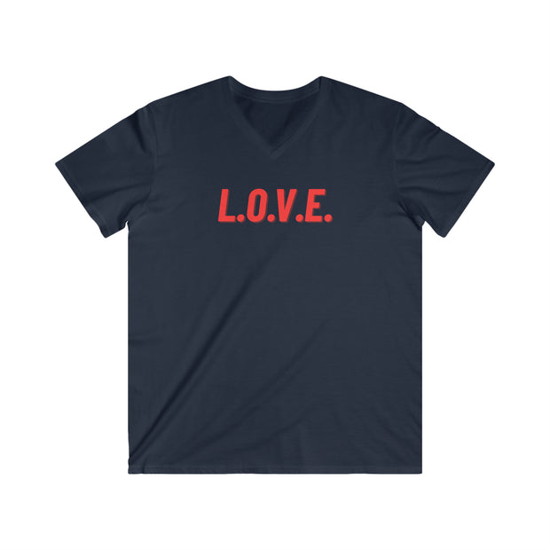 Love Men's Fitted V-Neck Short Sleeve Tee