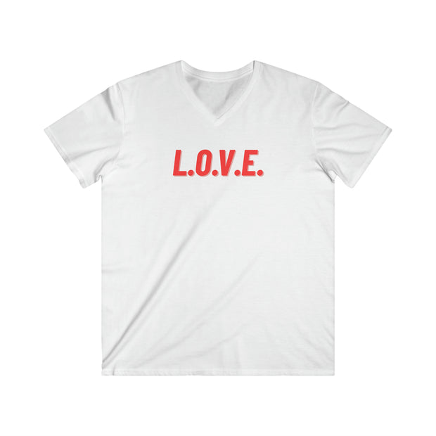 Love Men's Fitted V-Neck Short Sleeve Tee