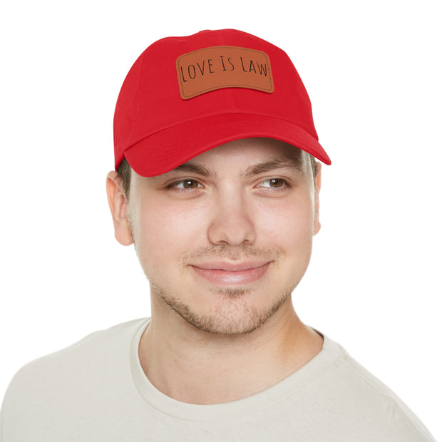 Love Is Law Dad Hat with Leather Patch (Rectangle)