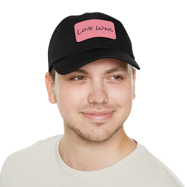 Love Wins Dad Hat with Leather Patch (Rectangle)