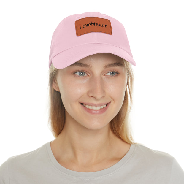 LoveMaker Dad Hat with Leather Patch (Rectangle)