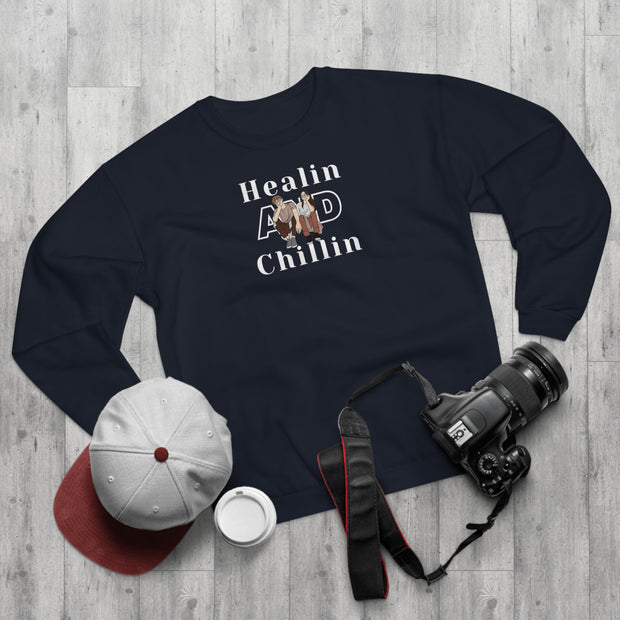 Healin and chillin Unisex Crew Neck Sweatshirt (EU)
