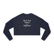 Me & God Always in Alignment Women's Cropped Sweatshirt