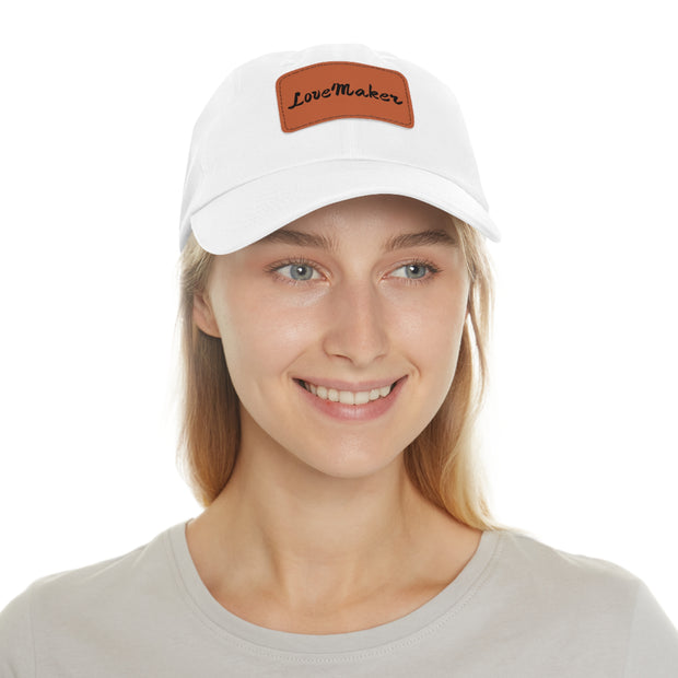 LoveMaker Dad Hat with Leather Patch (Rectangle)