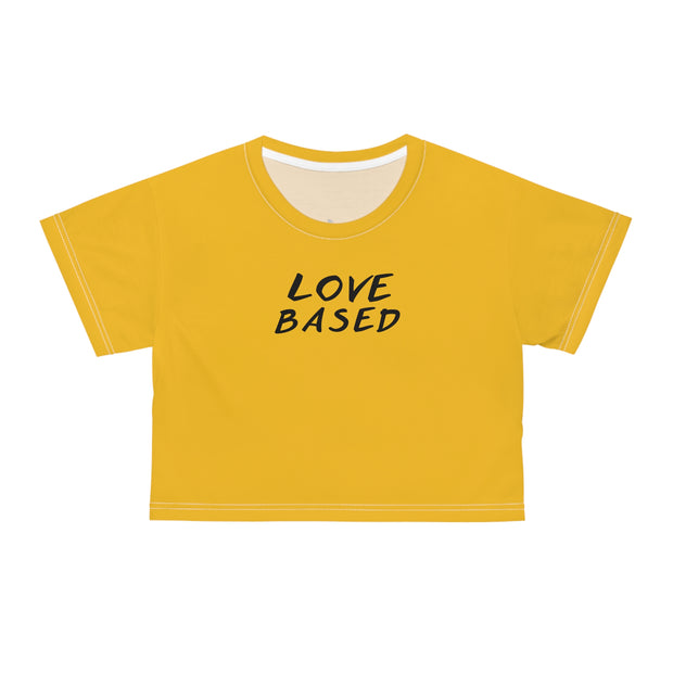 Love Based Based In Love Crop Tee (AOP)