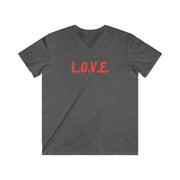 Love Men's Fitted V-Neck Short Sleeve Tee
