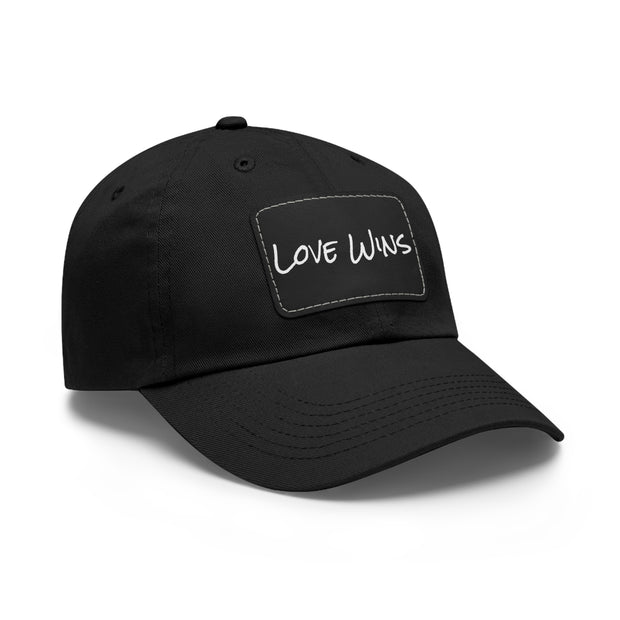 Love Wins Dad Hat with Leather Patch (Rectangle)