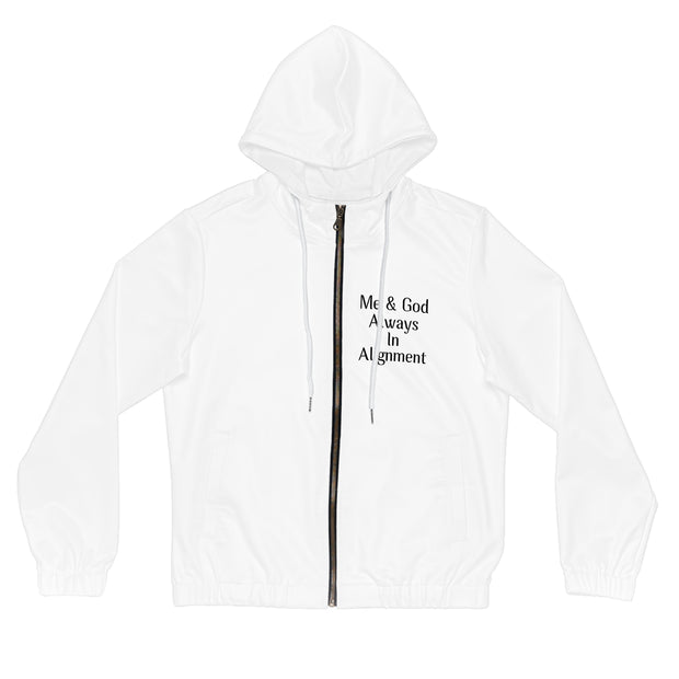 Me & God Always in Alignment Women’s Full-Zip Hoodie (AOP)