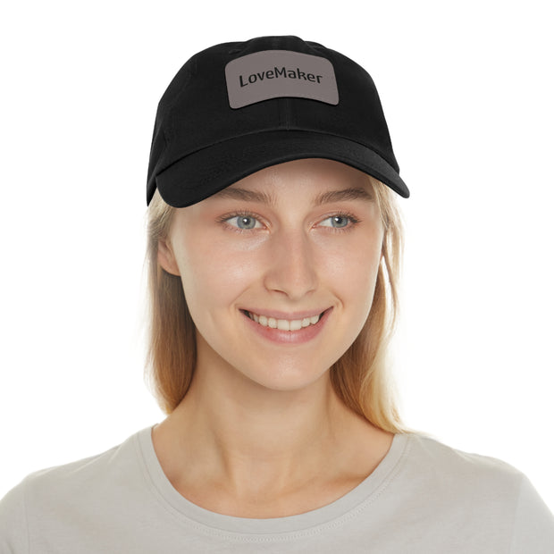 LoveMaker Dad Hat with Leather Patch (Rectangle)