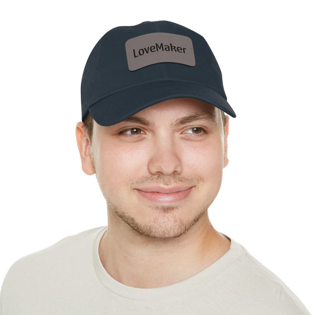 LoveMaker Dad Hat with Leather Patch (Rectangle)