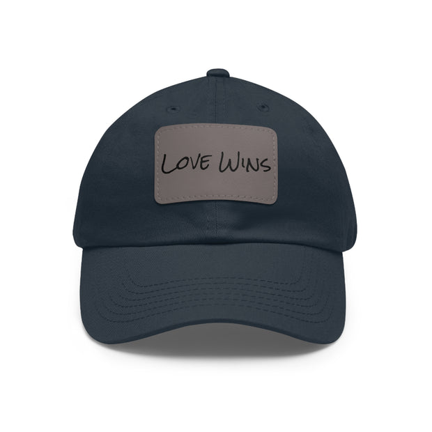 Love Wins Dad Hat with Leather Patch (Rectangle)