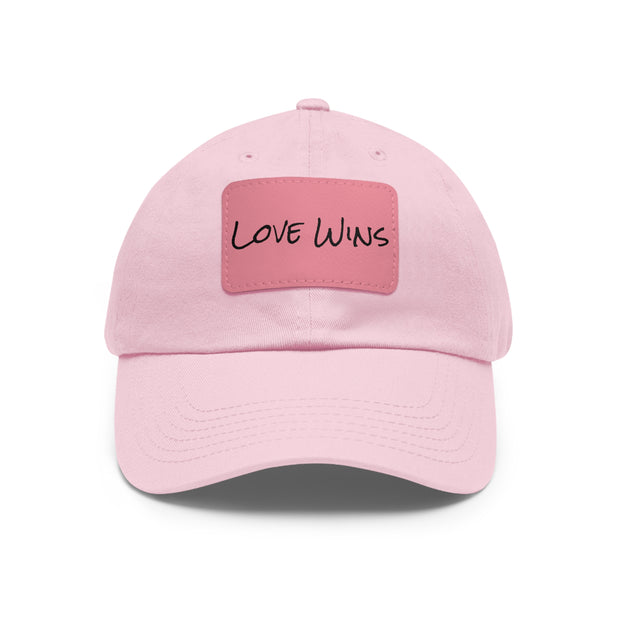 Love Wins Dad Hat with Leather Patch (Rectangle)