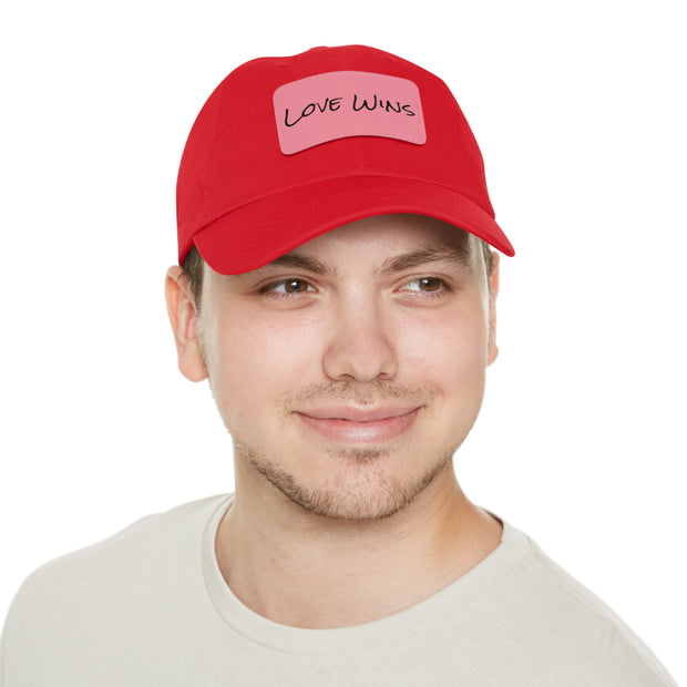 Love Wins Dad Hat with Leather Patch (Rectangle)
