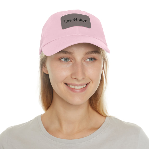 LoveMaker Dad Hat with Leather Patch (Rectangle)